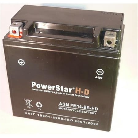 PowerStar PM14-BS-HD-119 230Cca H-D 1988-2000 Honda Trx300 Fourtrax Ytx14-Bs Ytx14Bs - 3 Year Warranty